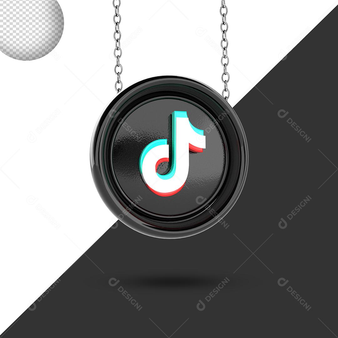 Colar do Tiktok 3D Forma de Círculo Elemento para composição PSD