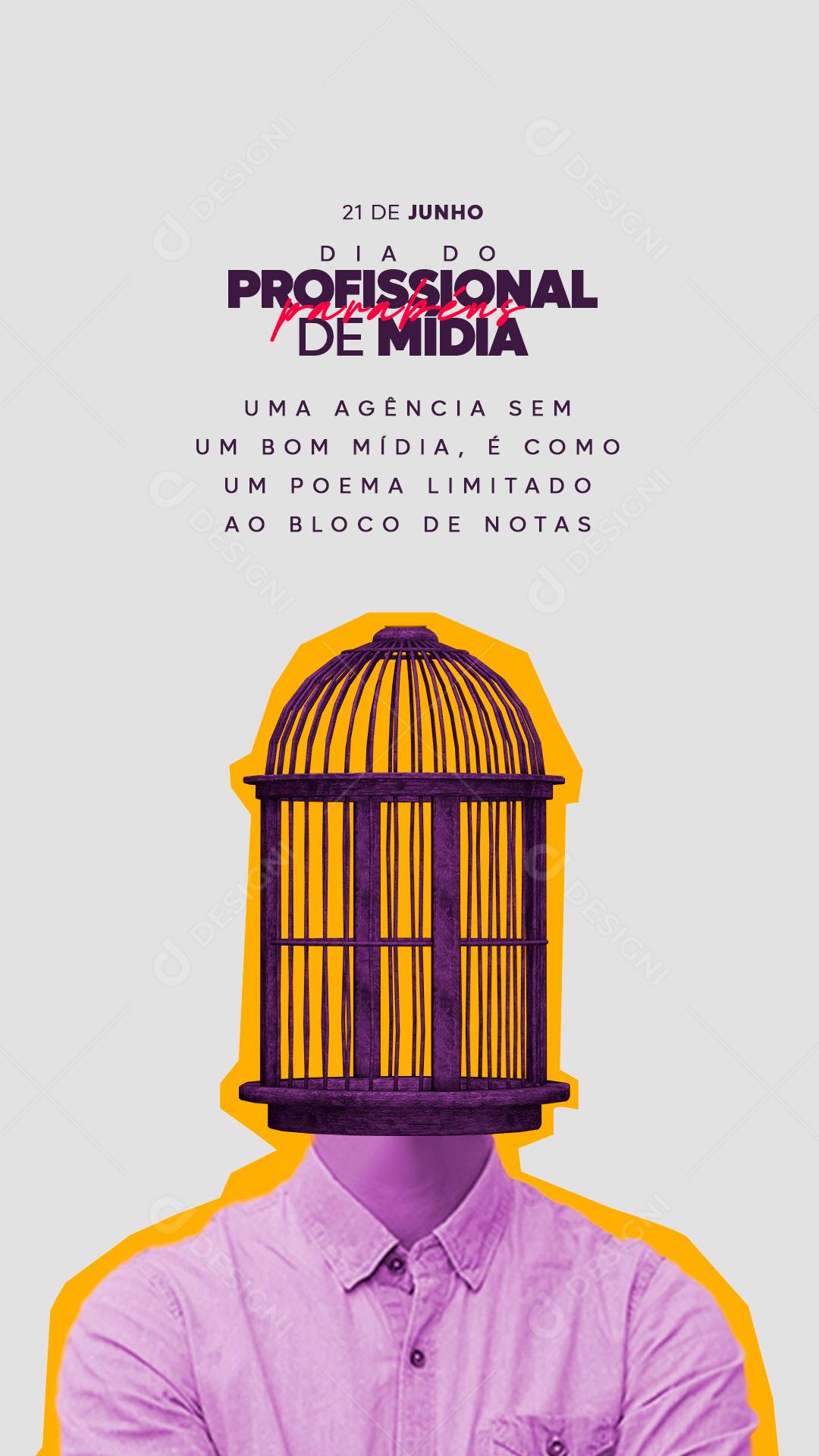 Story Uma Agência sem um bom Mídia Dia do Profissional de Mídia Social Media PSD Editável