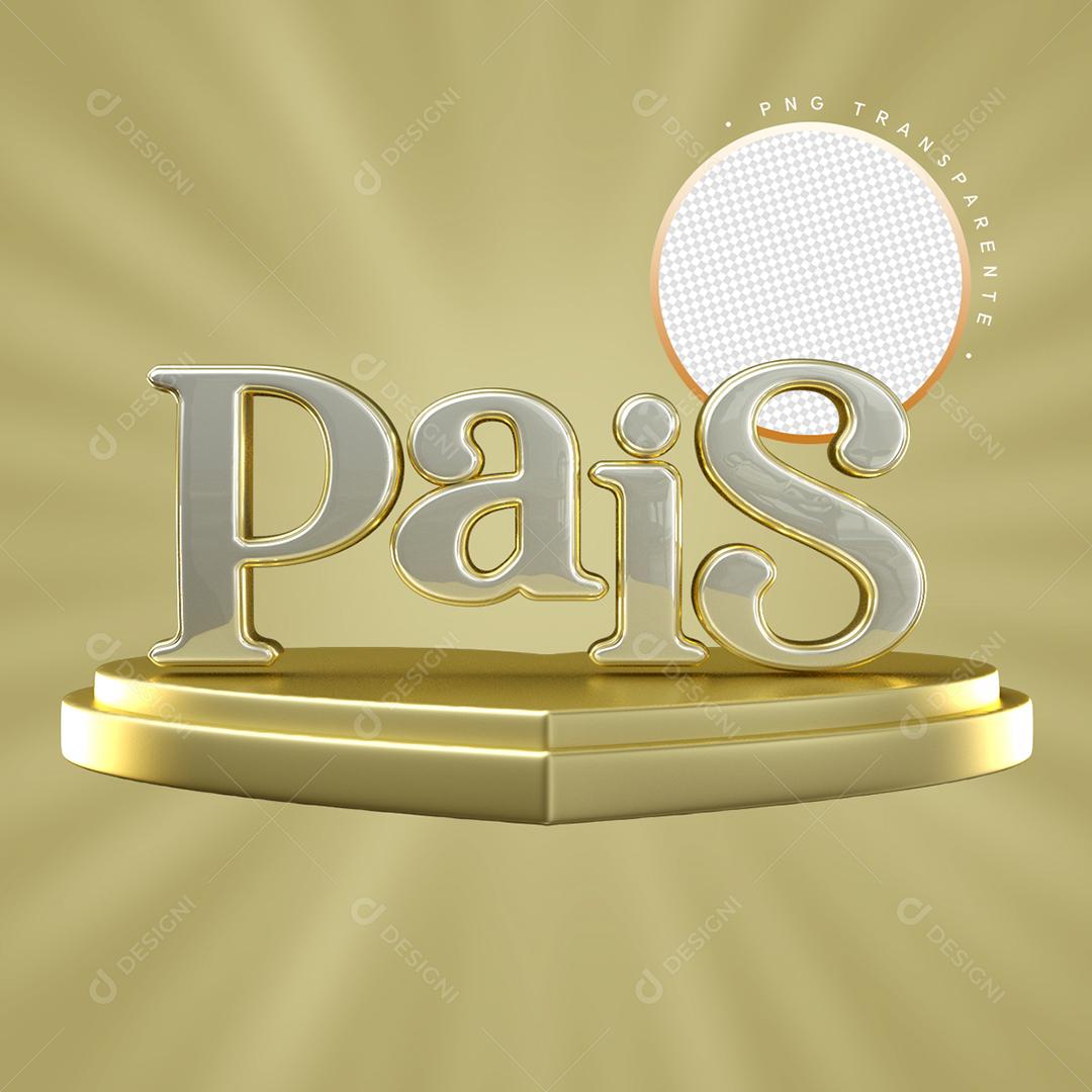 Selo 3D Para Composição Feliz Dia Dos Pais PSD