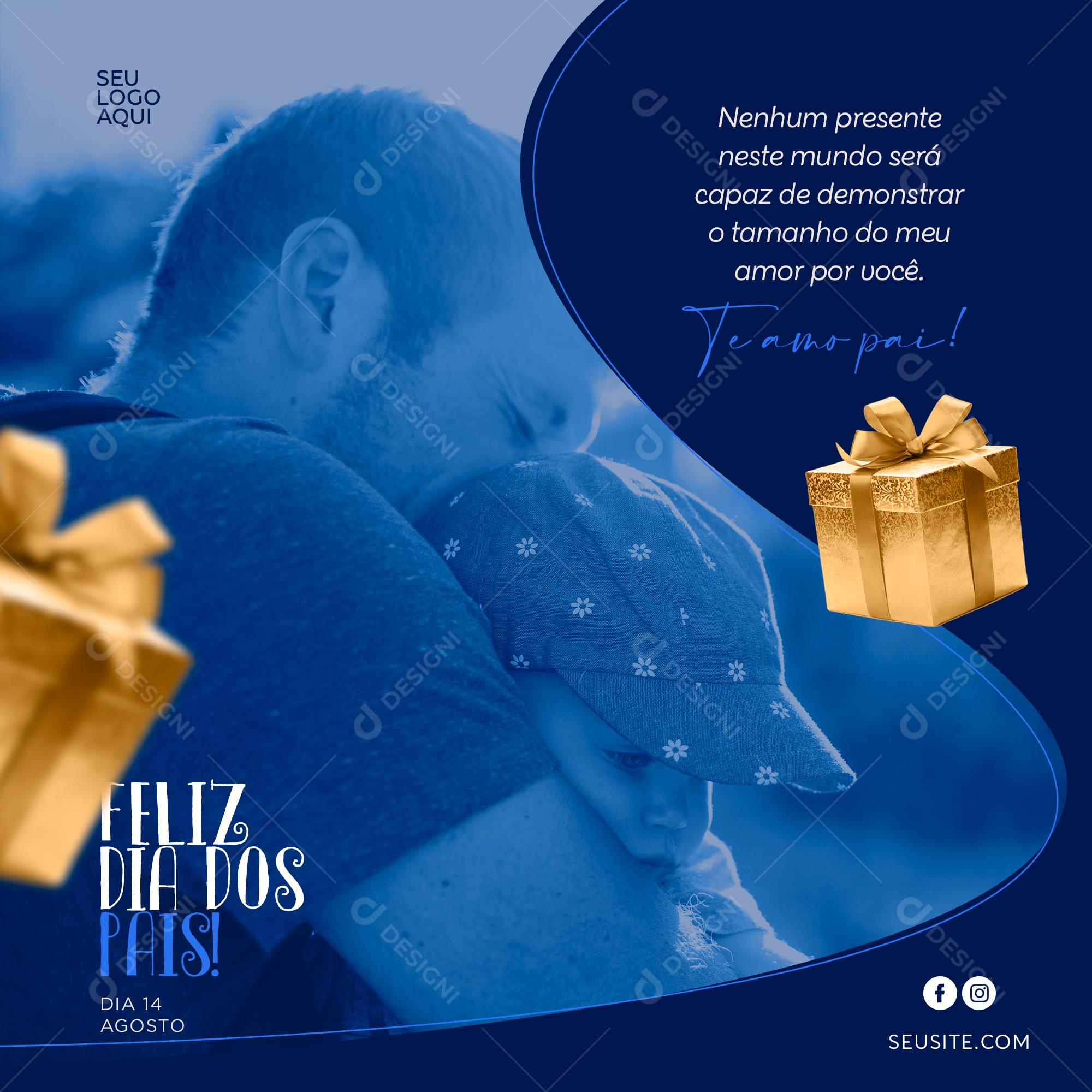 Feliz Dia Dos Pais Data Comemorativa Social Media PSD Editável