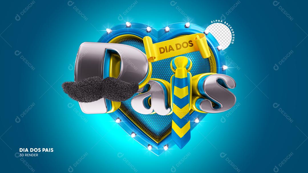 Selo 3D Para Composição Dia Dos Pais Data Comemorativa PSD