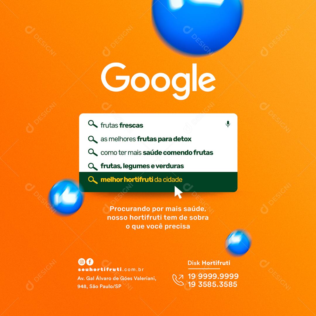 Social Media Melhor Hortifrúti da Cidade PSD Editável