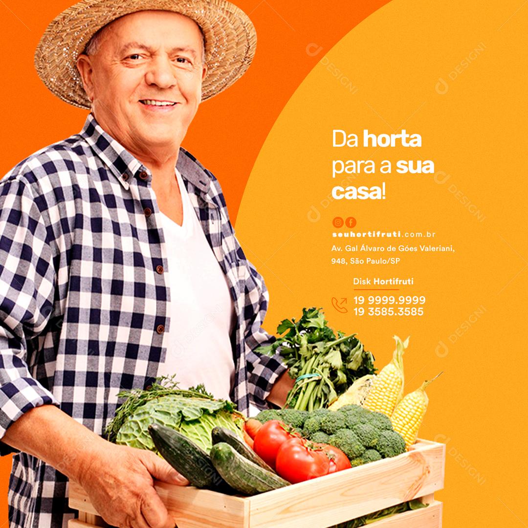 Social Media Da horta para a sua Casa Hortifrúti PSD Editável
