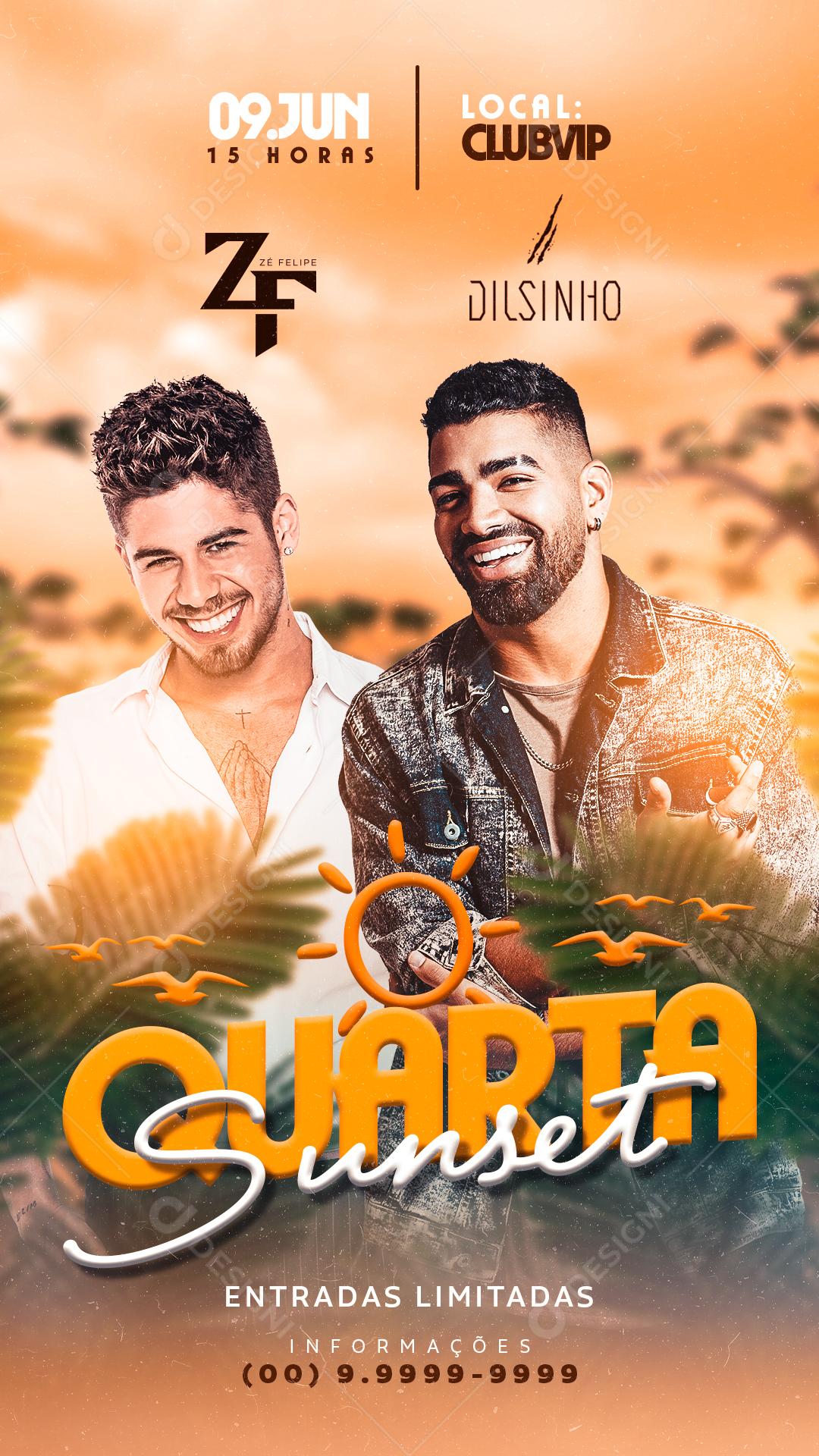 Flyer Quarta Sunset Zé Felipe Social Media PSD Editável