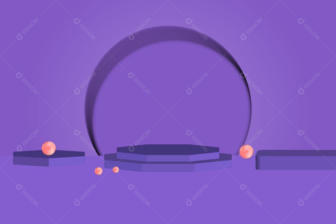 Pódio de palco sobre fundo roxo Vetor EPS
