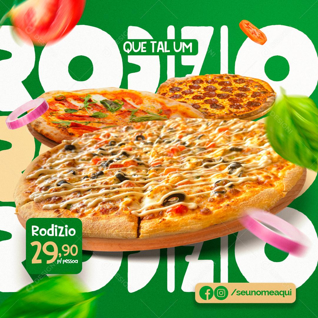 Que Tal uma Pizza Peça Já A Sua Social Media PSD Editável