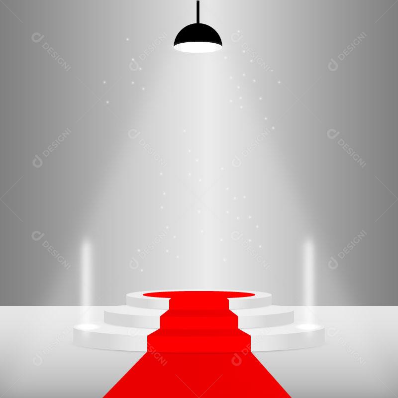 Pódio de palco com base vermelha sobre fundo branco Vetor EPS