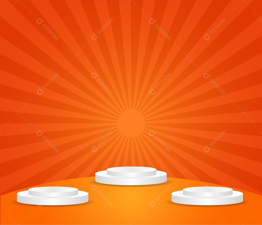 Pódio de palco sobre fundo vermelho Vetor EPS