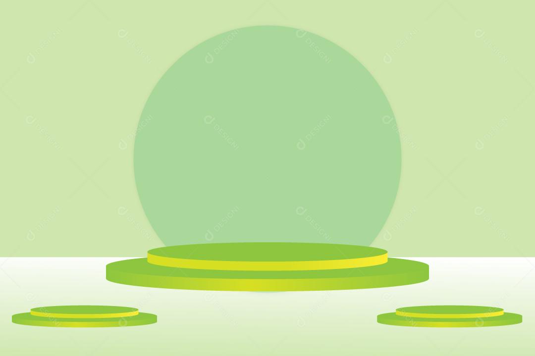 Pódio de palco verde sobre fundo Vetor EPS