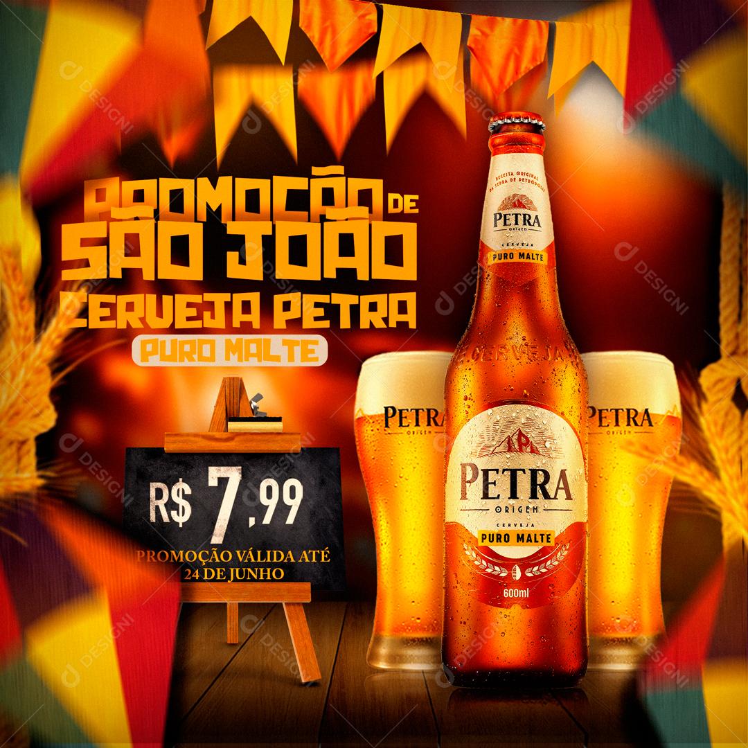 Social Media Promoção de São João Cerveja Petra Puro Malte PSD Editável