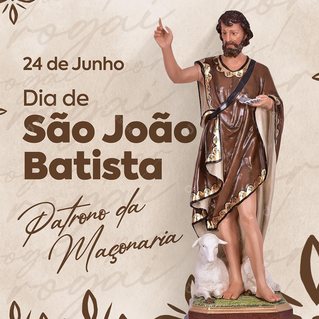 Social Media Patrono da Maçonaria Dia de São João 24 De Junho  PSD Editável