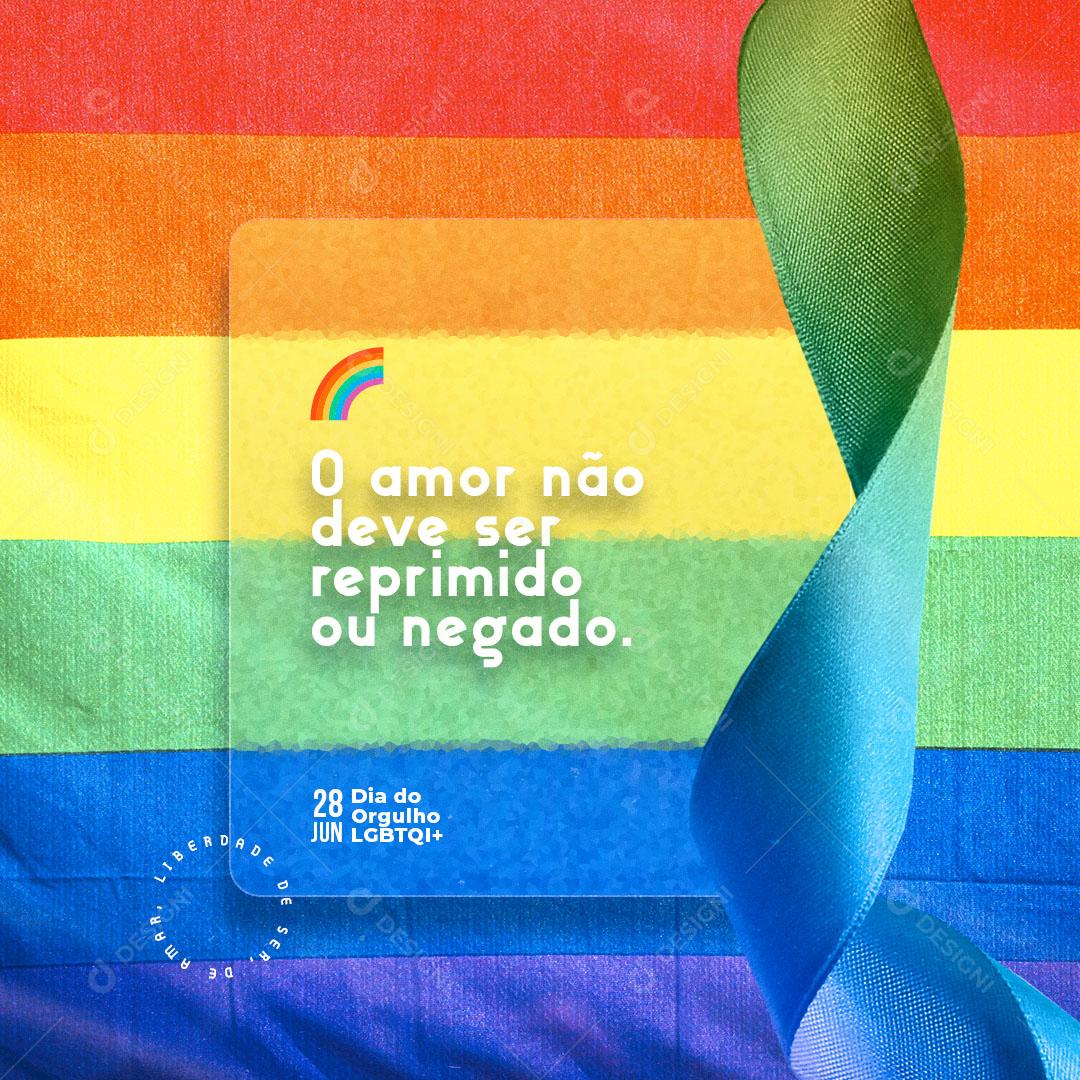 Dia do Orgulho LGBT O Amor não Pode ser Reprimido ou Negado Social Media PSD Editável