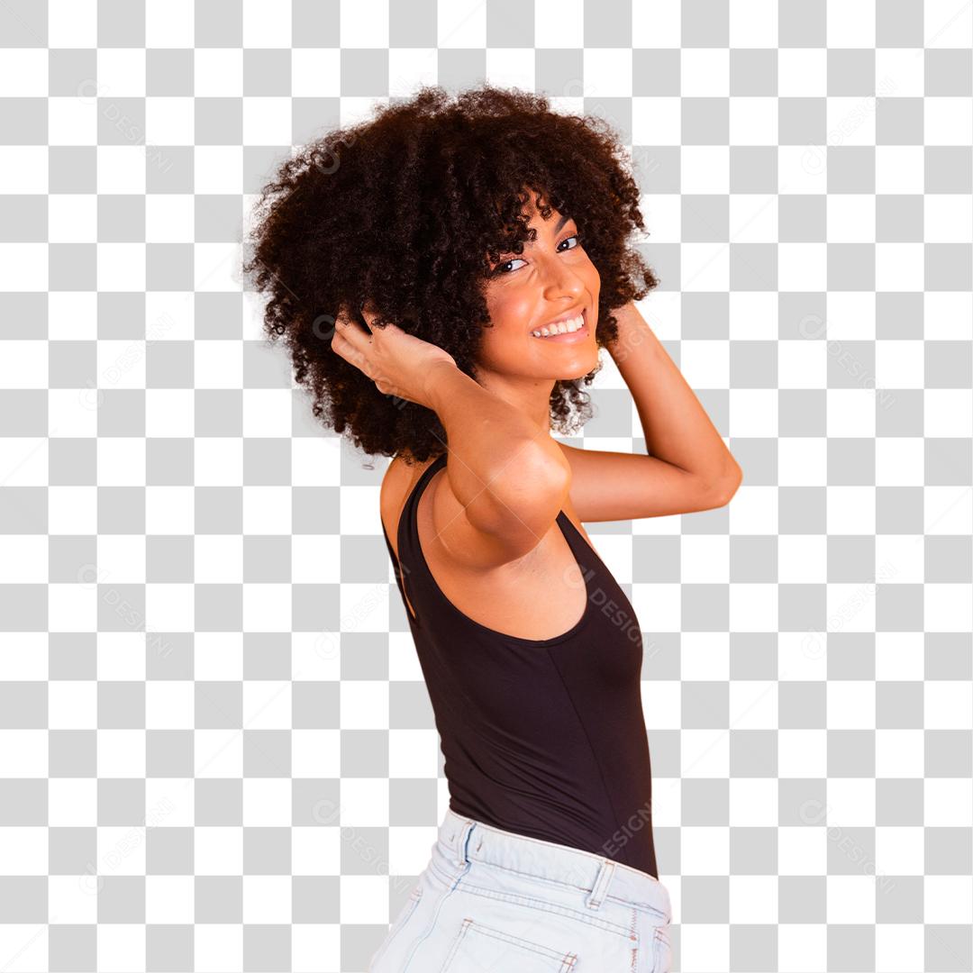 Mulher negra com cabelo afro