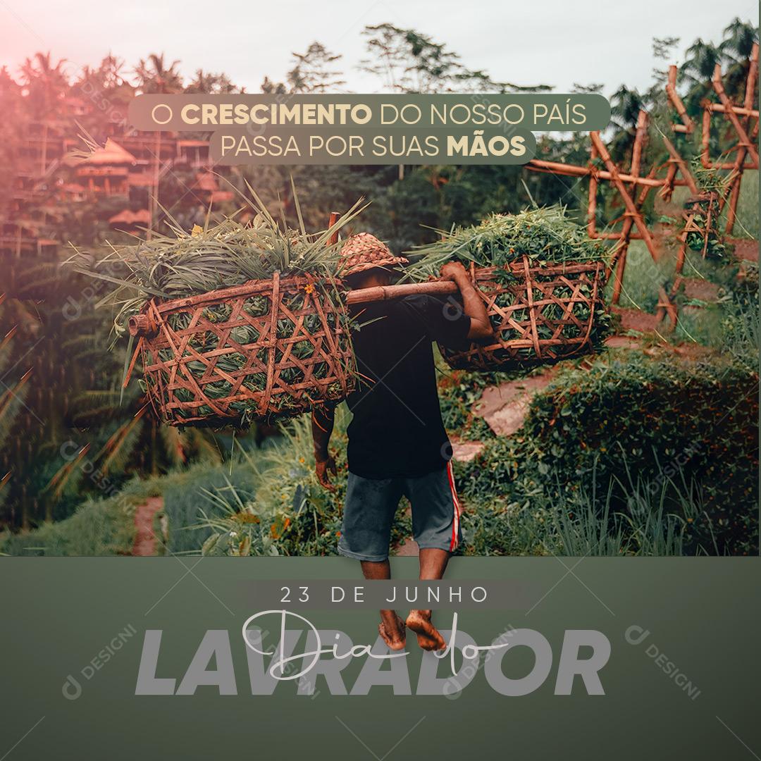 Social Media Dia Do Lavrador 23 De Junho O Crescimento do País Passa Por Suas Mãos PSD Editável