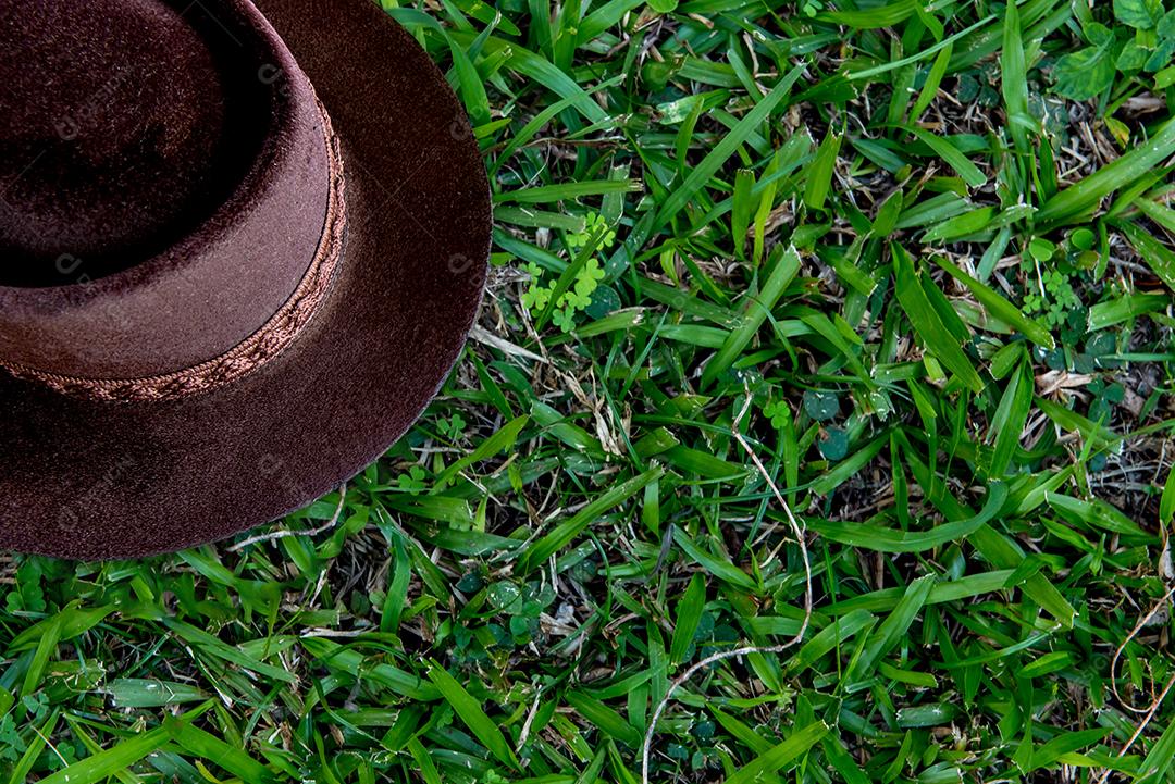 chapéu gaúcho tradicional do sul do Brasil em um fundo de grama