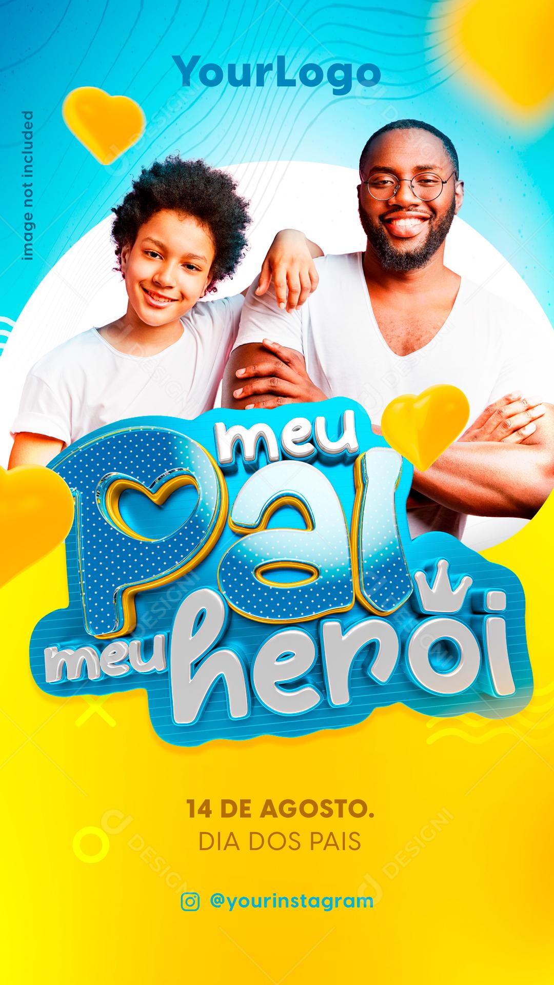 Meu Pai Meu Herói Data Comemorativa Social Media PSD Editável