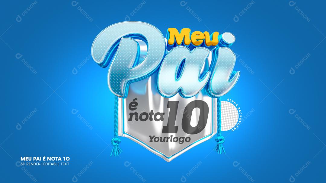 Selo 3D Para Composição Dia Dos Pais PSD