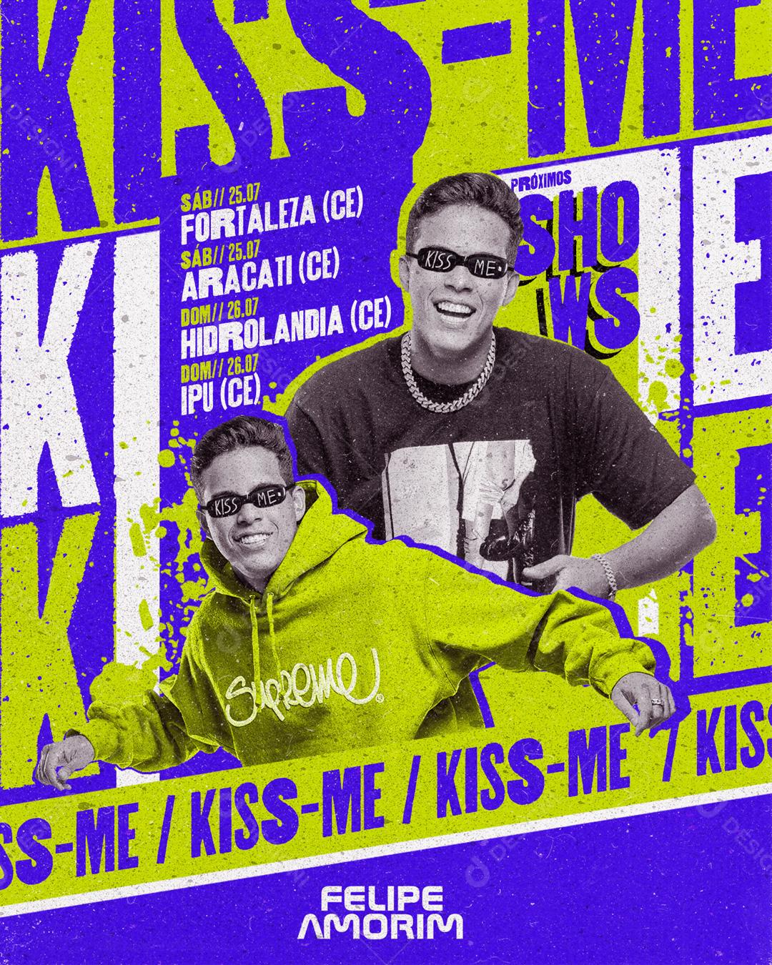 Flyer Story Show Cantor Felipe Amorim Social Media PSD Editável