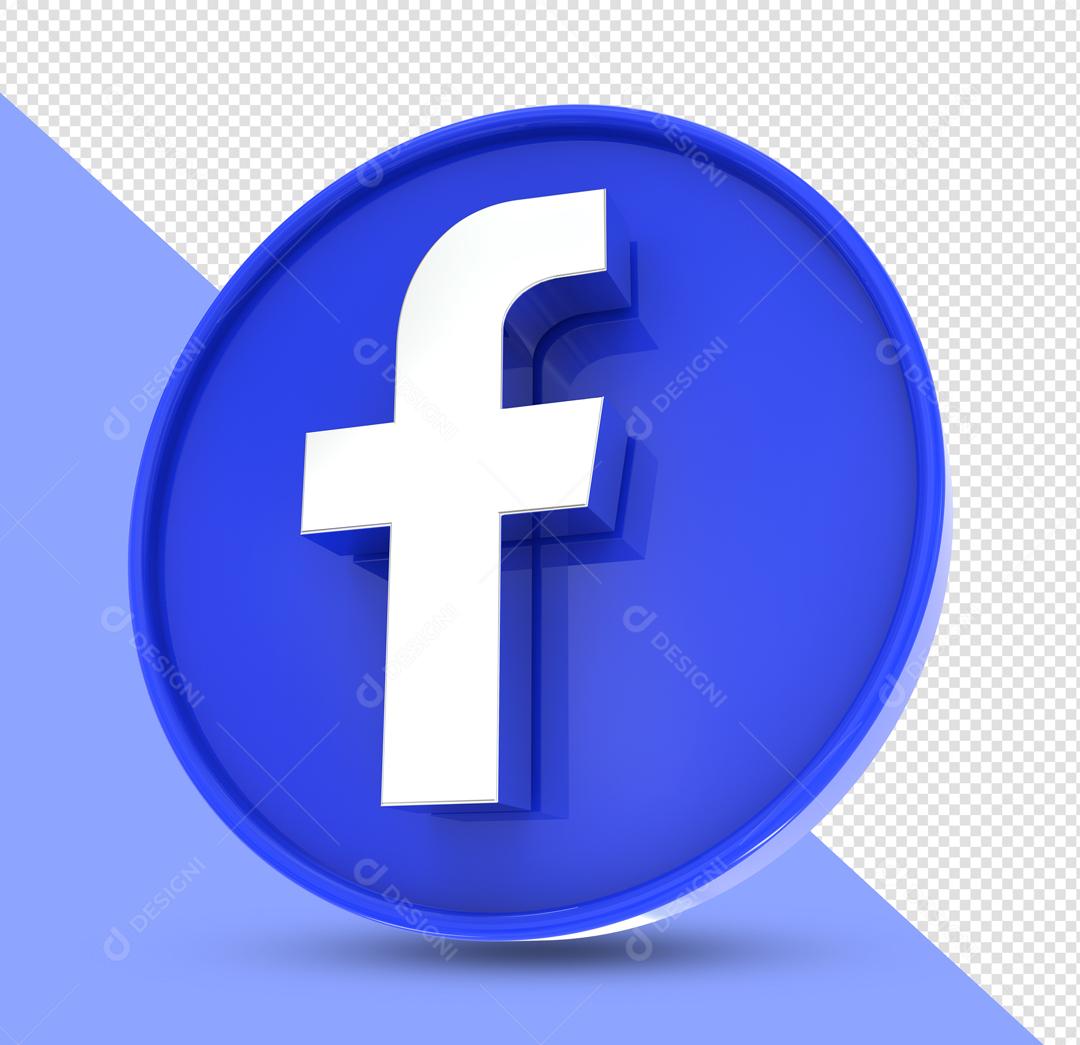 Facebook Ícone 3D Para Composição PSD