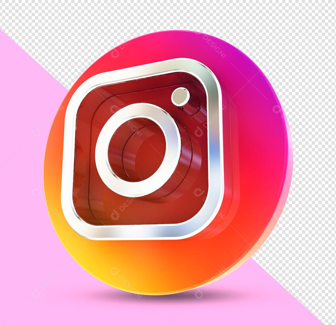 Instagram Ícone 3D Para Composição PSD