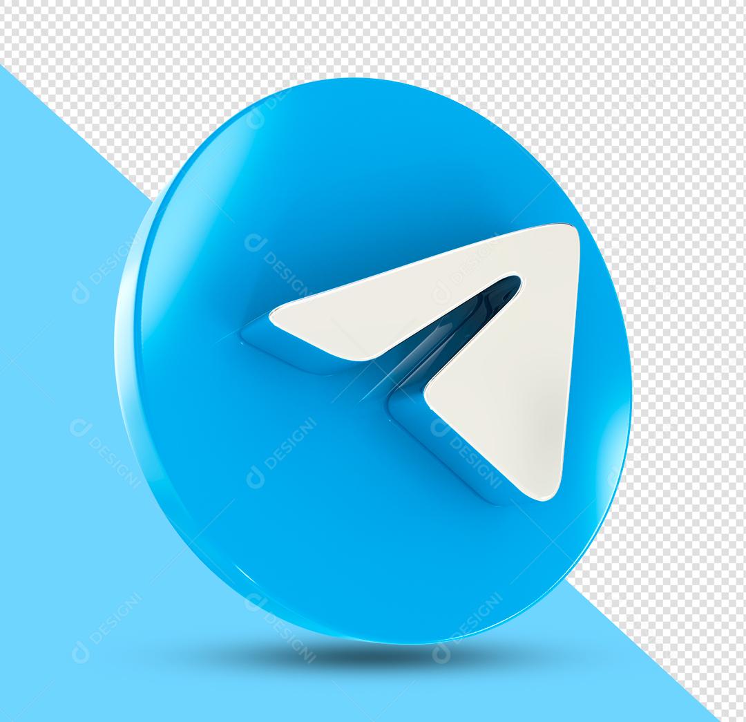 Ícone 3D Telegram Para Composição PSD