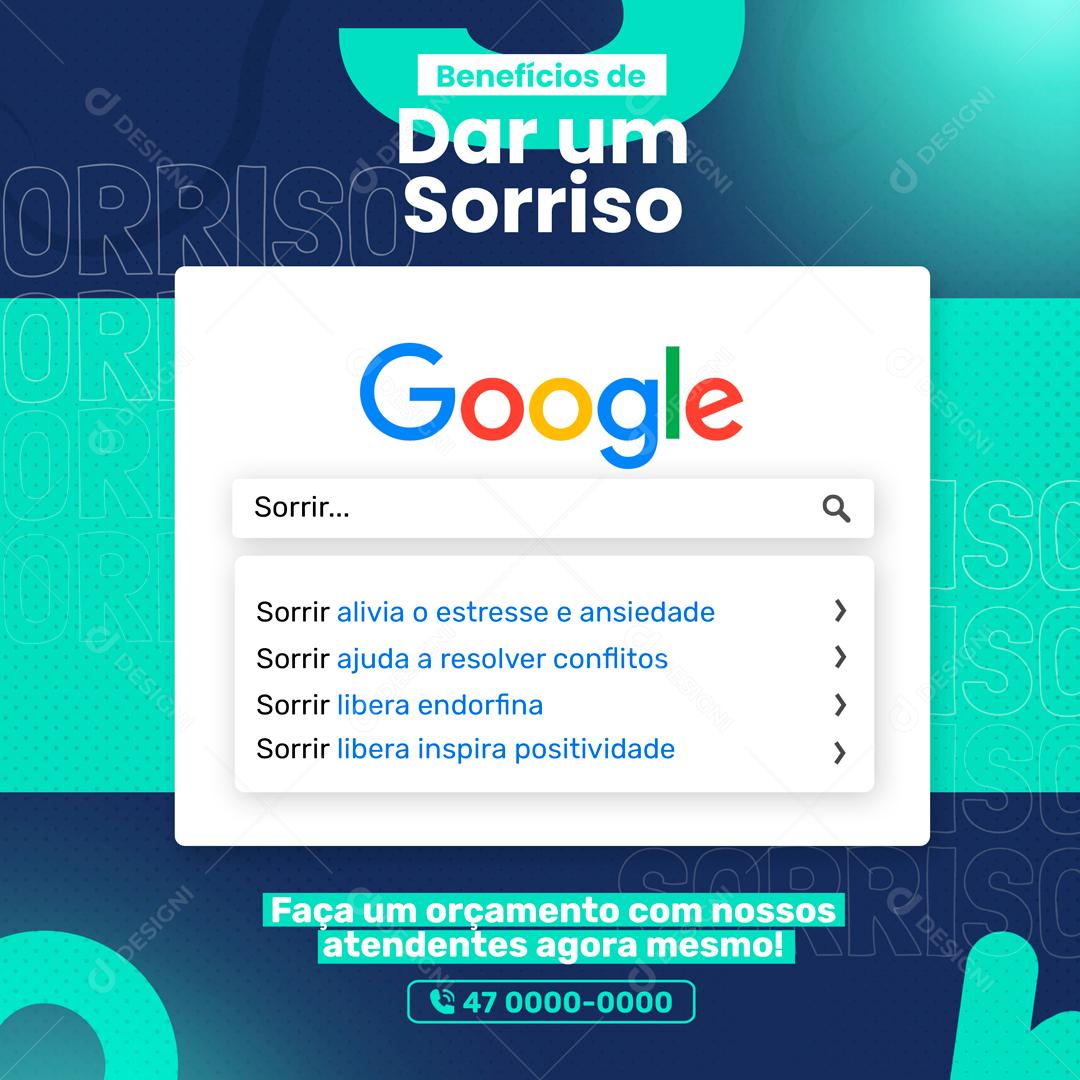 Benefícios De Dar Um Sorriso Social Media PSD Editável
