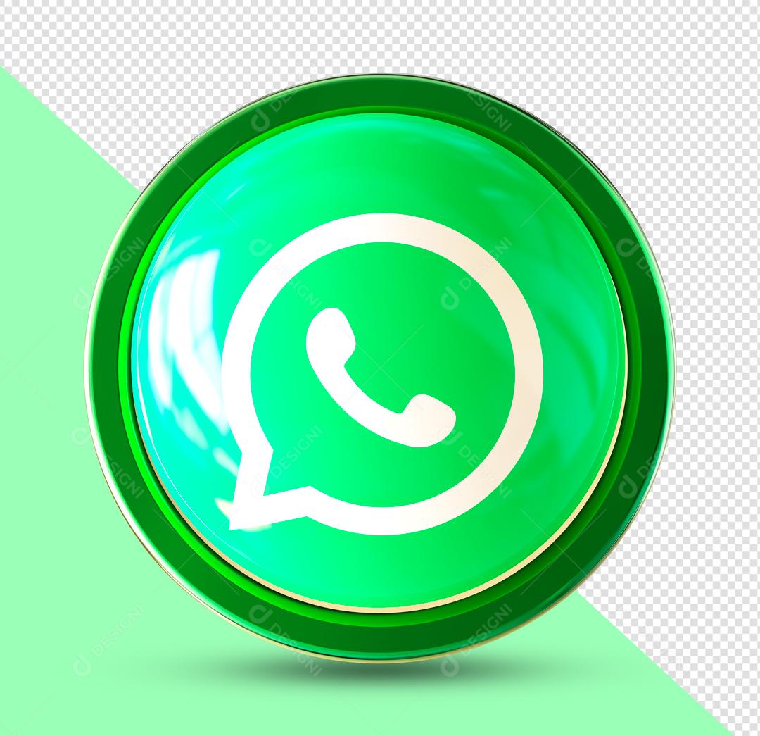 Botão Whatsapp Elemento 3D Para Composição PSD