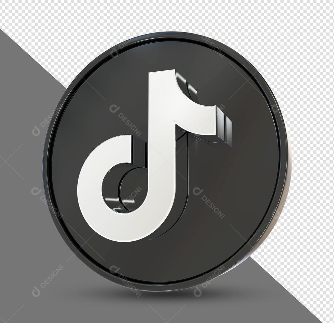 Ícone 3D Tiktok Para Composição PSD