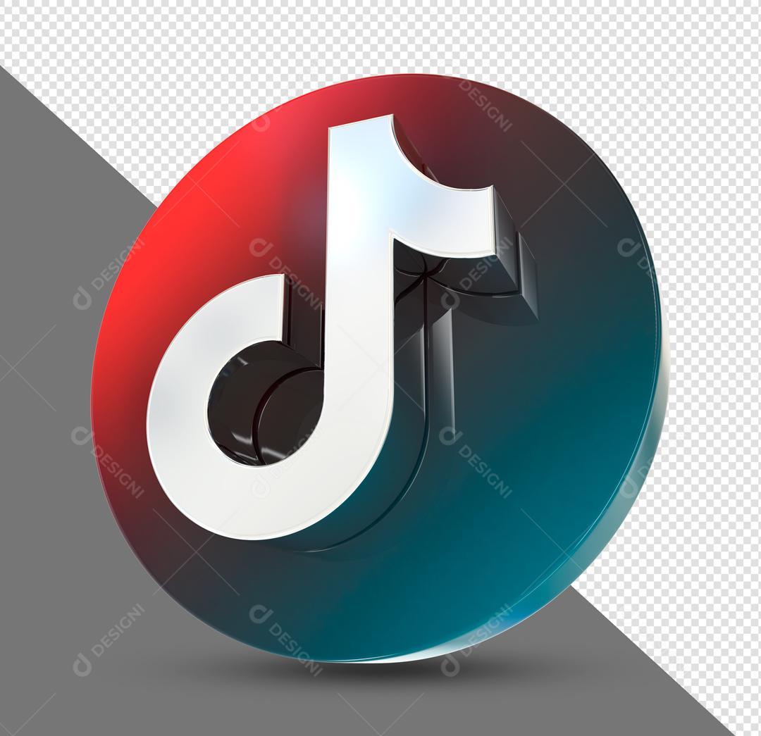 Tiktok Ícone 3D Para Composição PSD