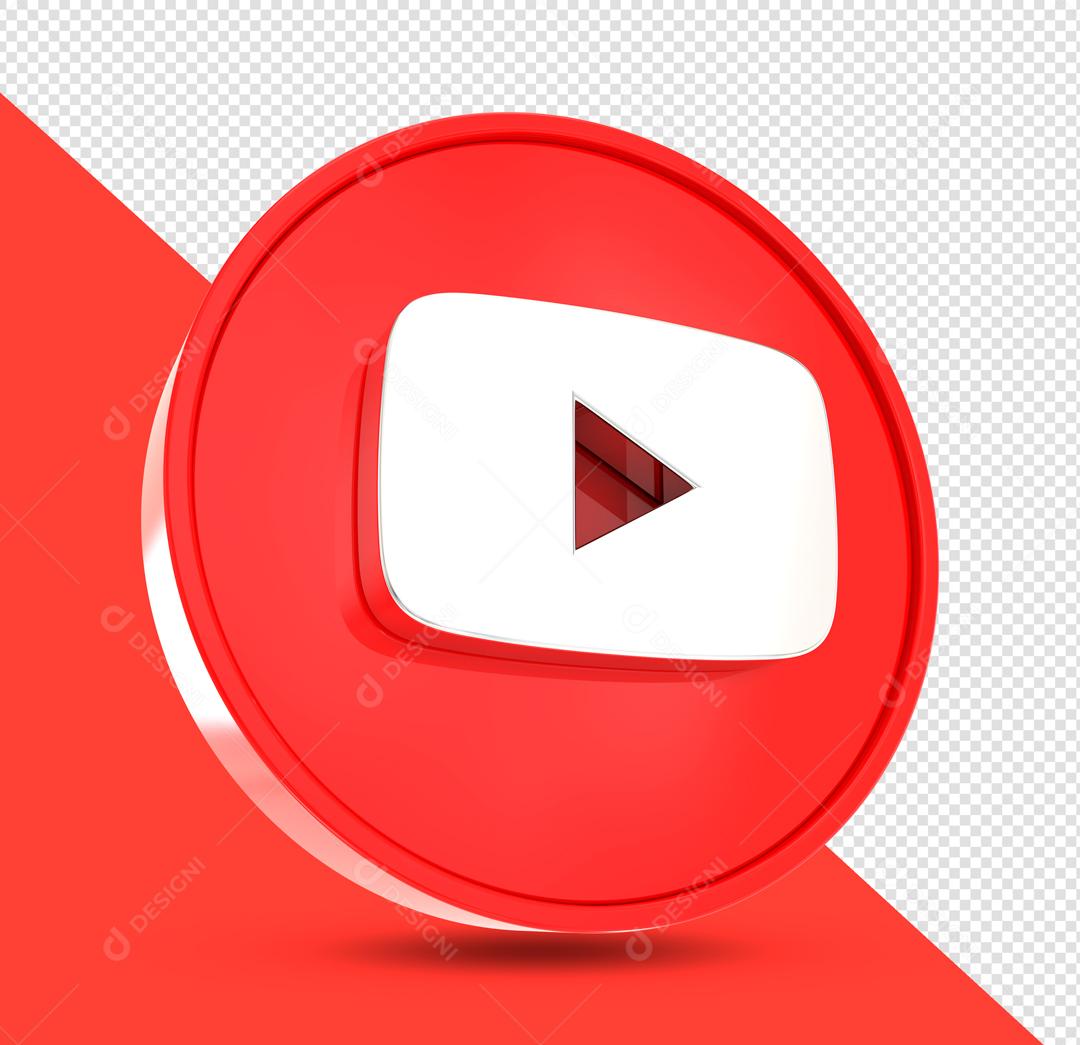 Ícone 3D Youtube Para Composição PSD