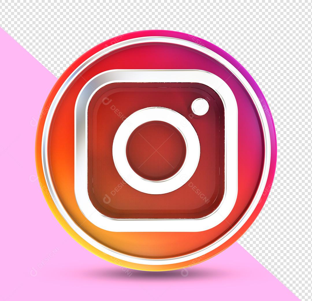 Ícone 3D Instagram Para Composição PSD