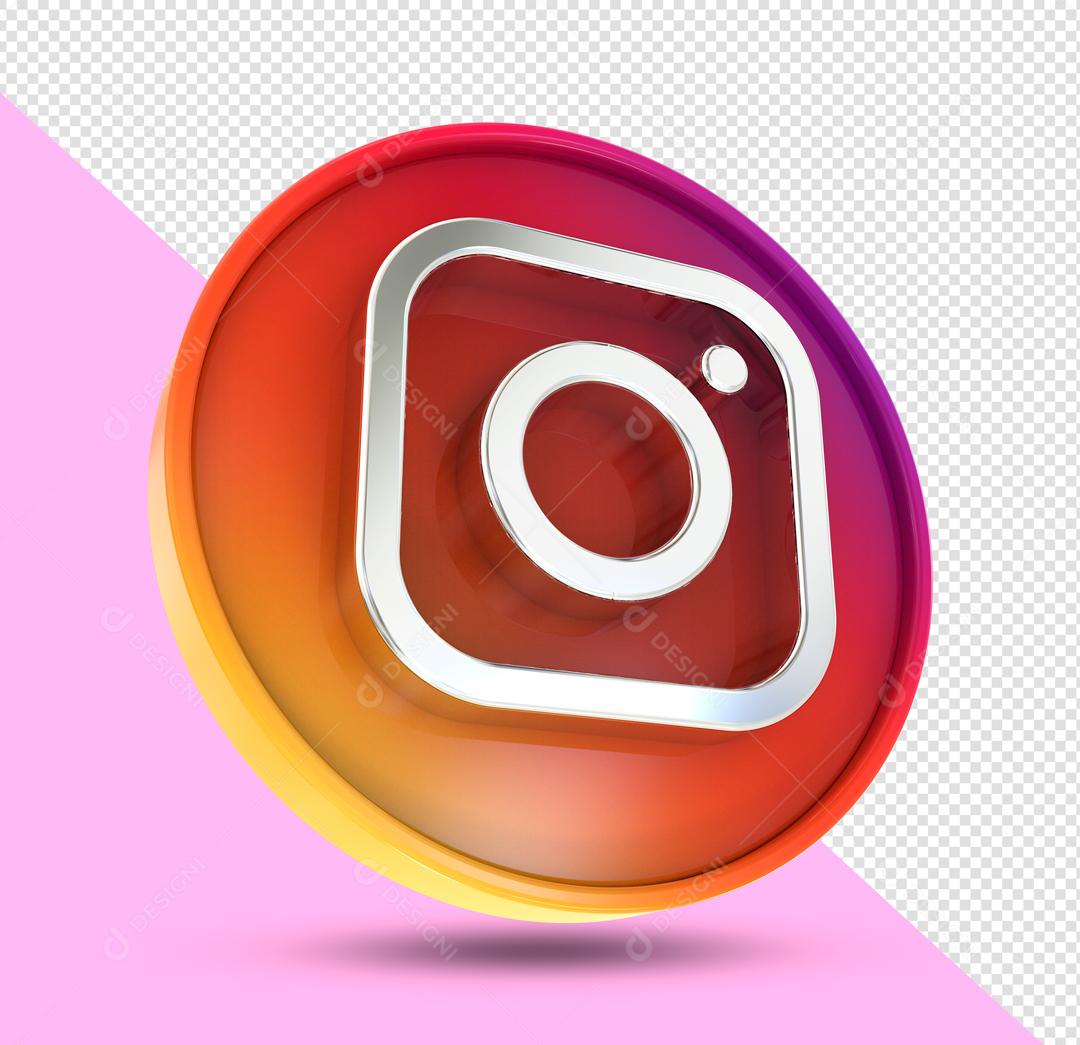 Instagram Ícone 3D Para Composição PSD