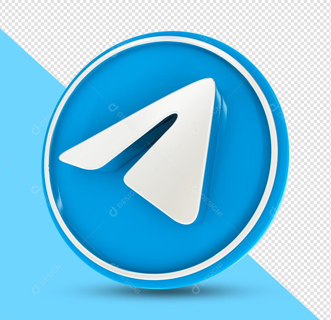 Telegram Ícone 3D Para Composição PSD