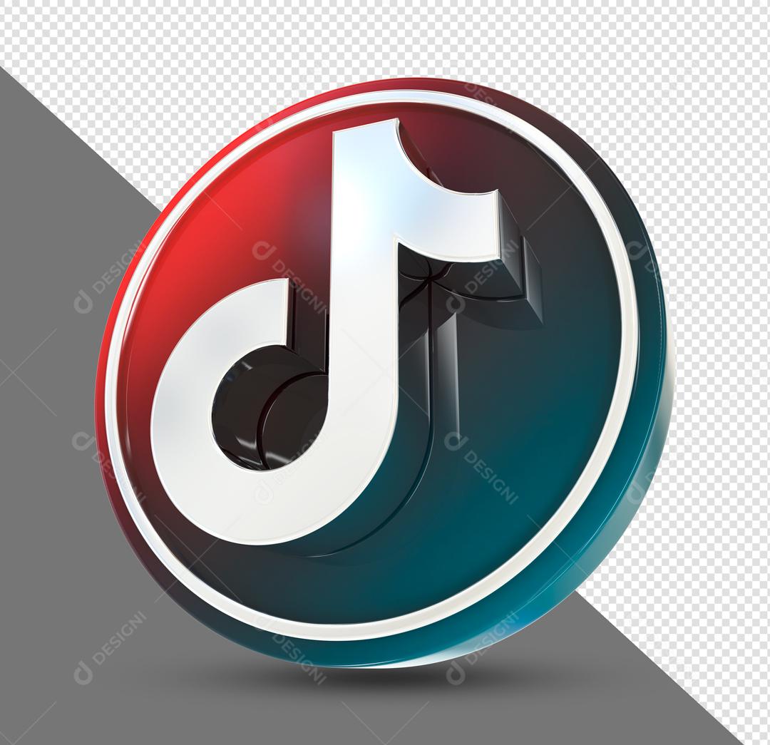 Tiktok Ícone 3D Para Composição PSD