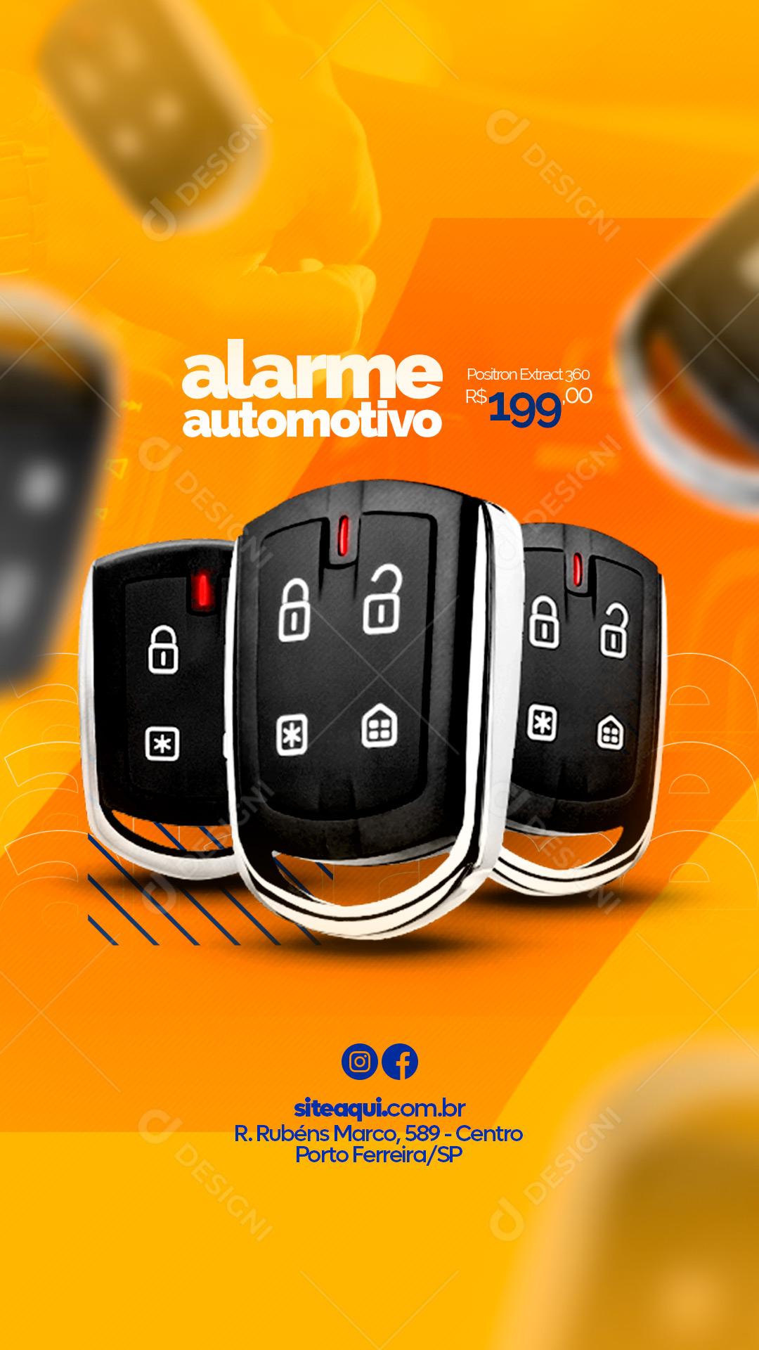 Story Alarme Automotivo Oficina Mecânica Social Media PSD Editável