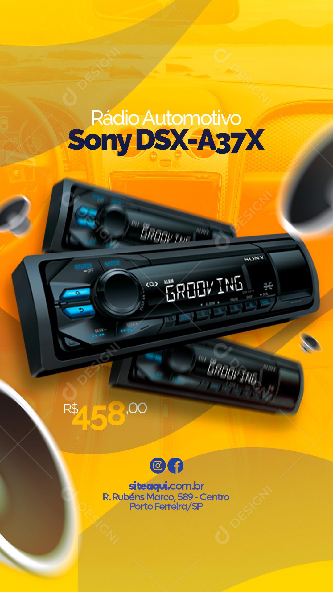 Story Rádio Automotivo Sorry Oficina Mecânica Social Media PSD Editável