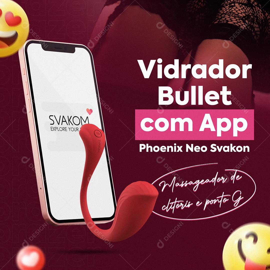 Vibrador Bullet Com App Phoenix Social Media PSD Editável