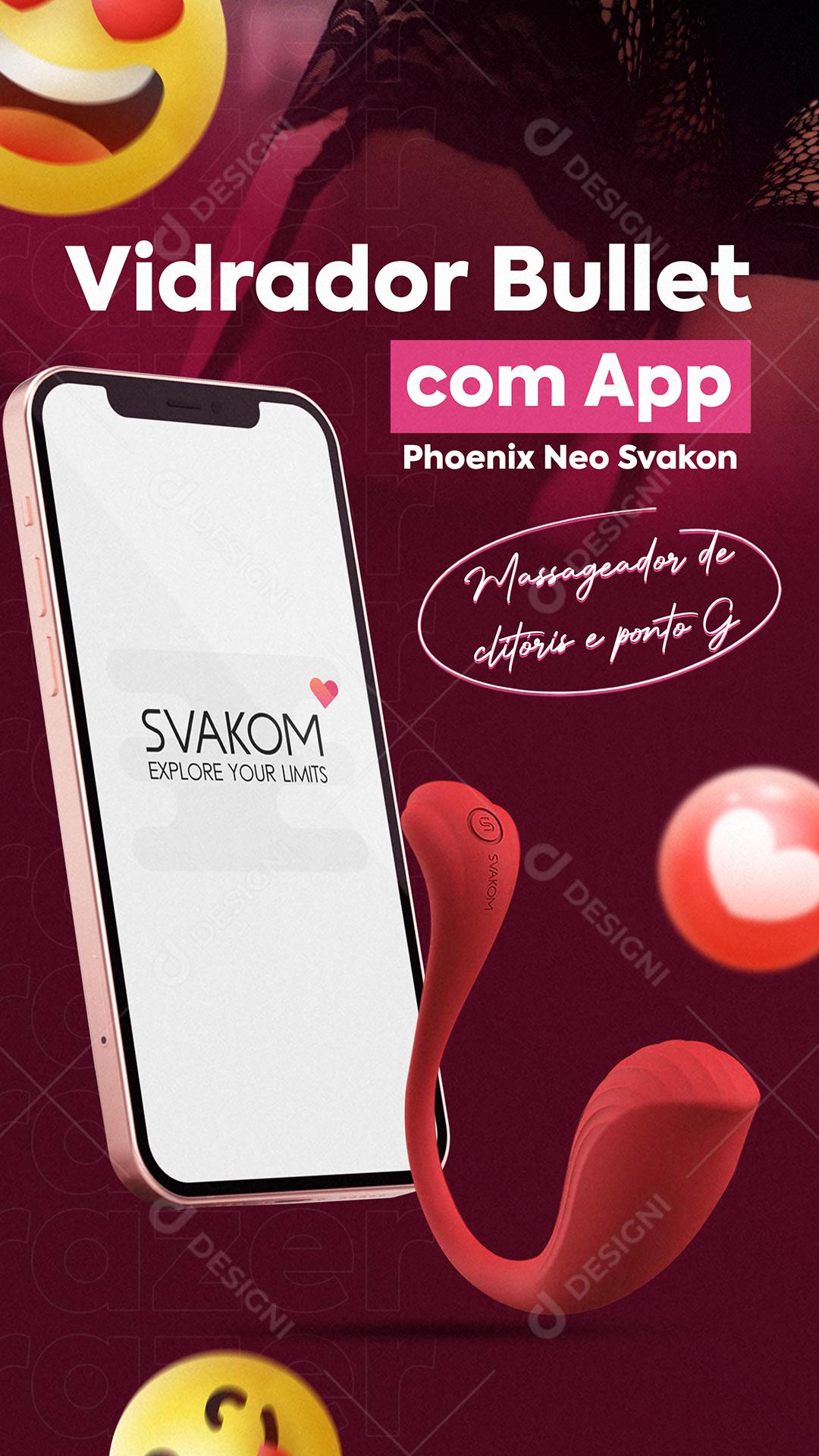 Vibrador Bullet Com App Phoenix Social Media PSD Editável