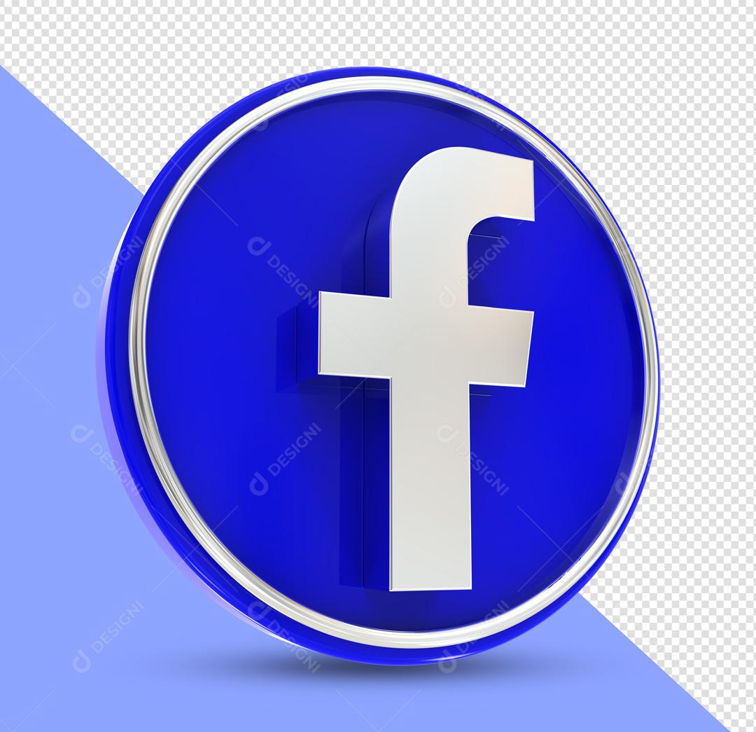 Ícone 3D Facebook Para Composição PSD