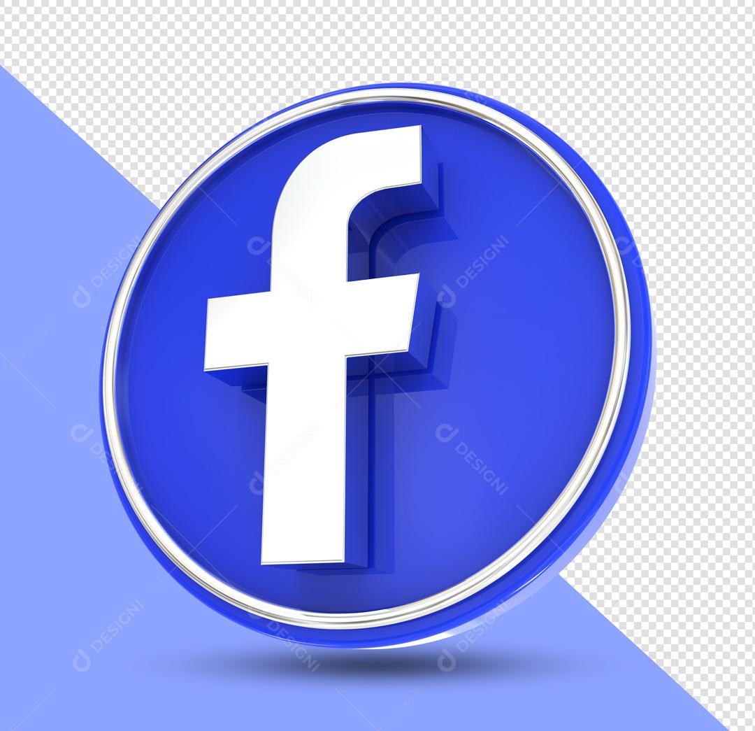 Facebook Ícone 3D Para Composição PSD