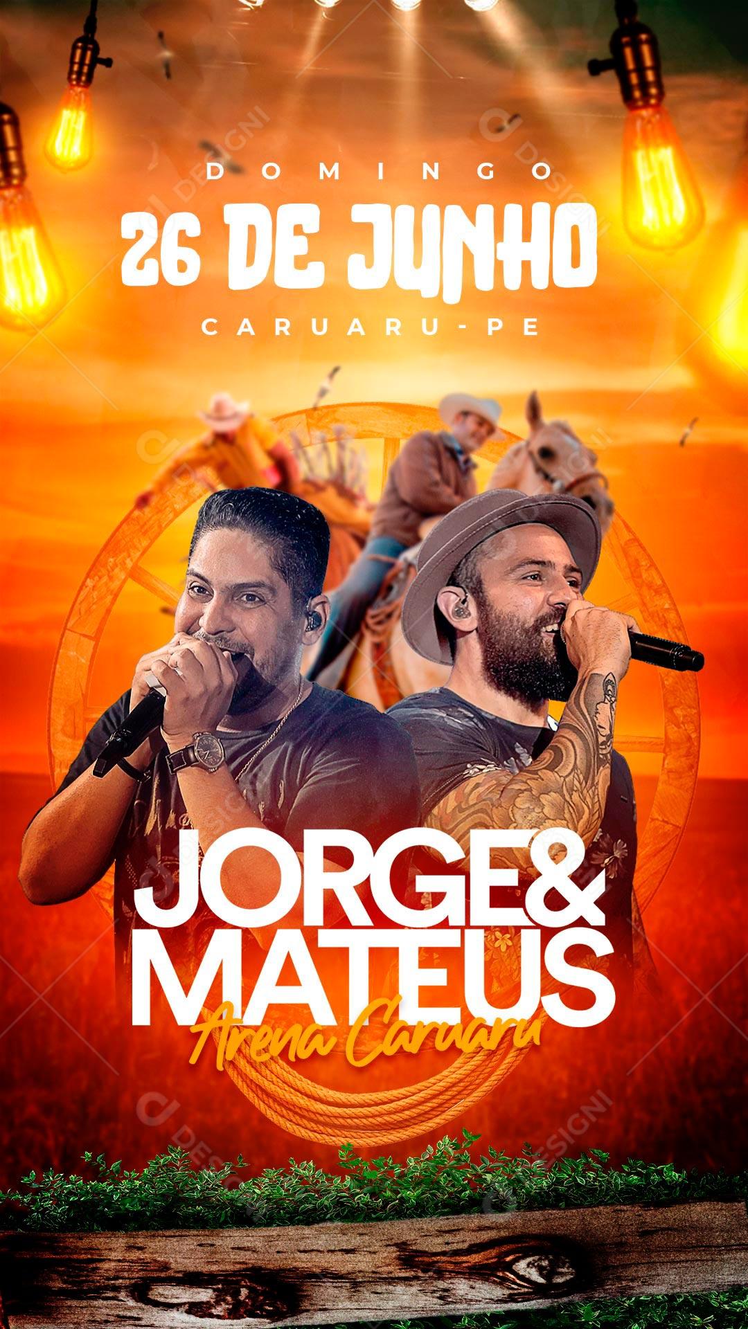 Flyer Jorge e Mateus Próximos Shows Social Media PSD Editável