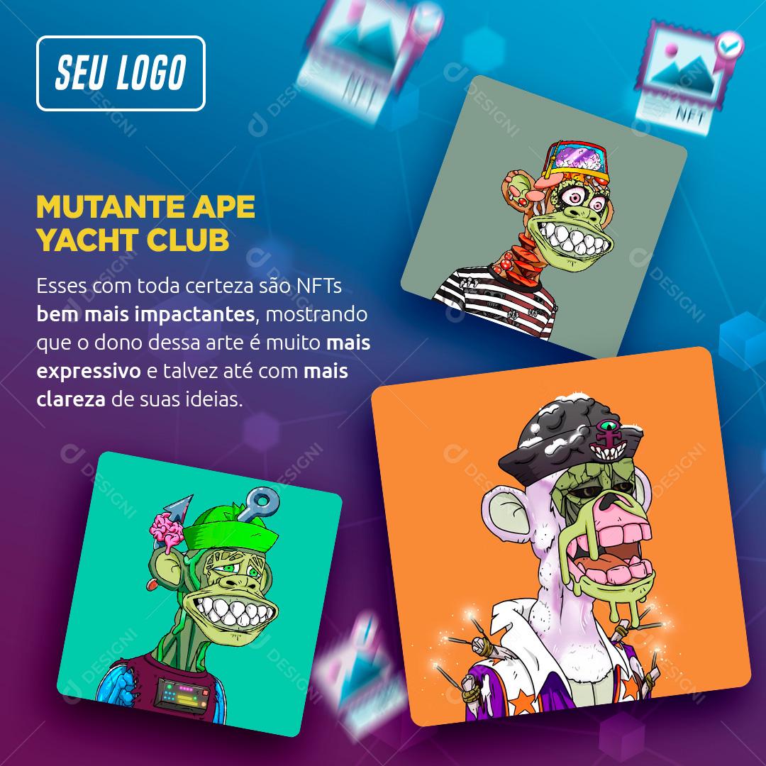 Social Media Mutante Ape NFTs Mais Impactantes PSD Editável