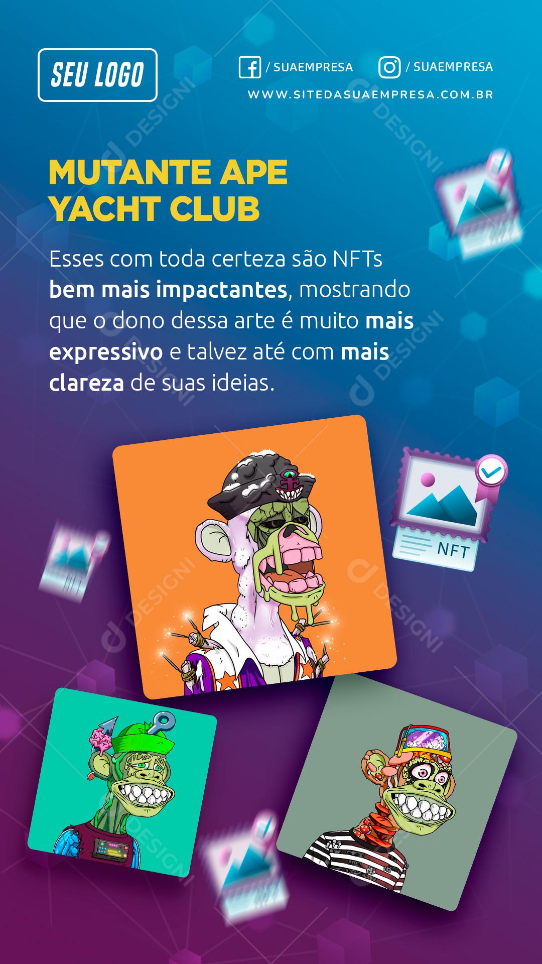 Story Mutante Ape NFTs Mais Impactantes Social Media PSD Editável