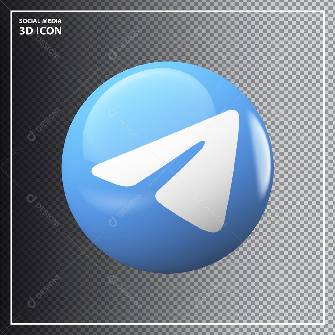 Telegram Elemento 3D Para Composição PSD