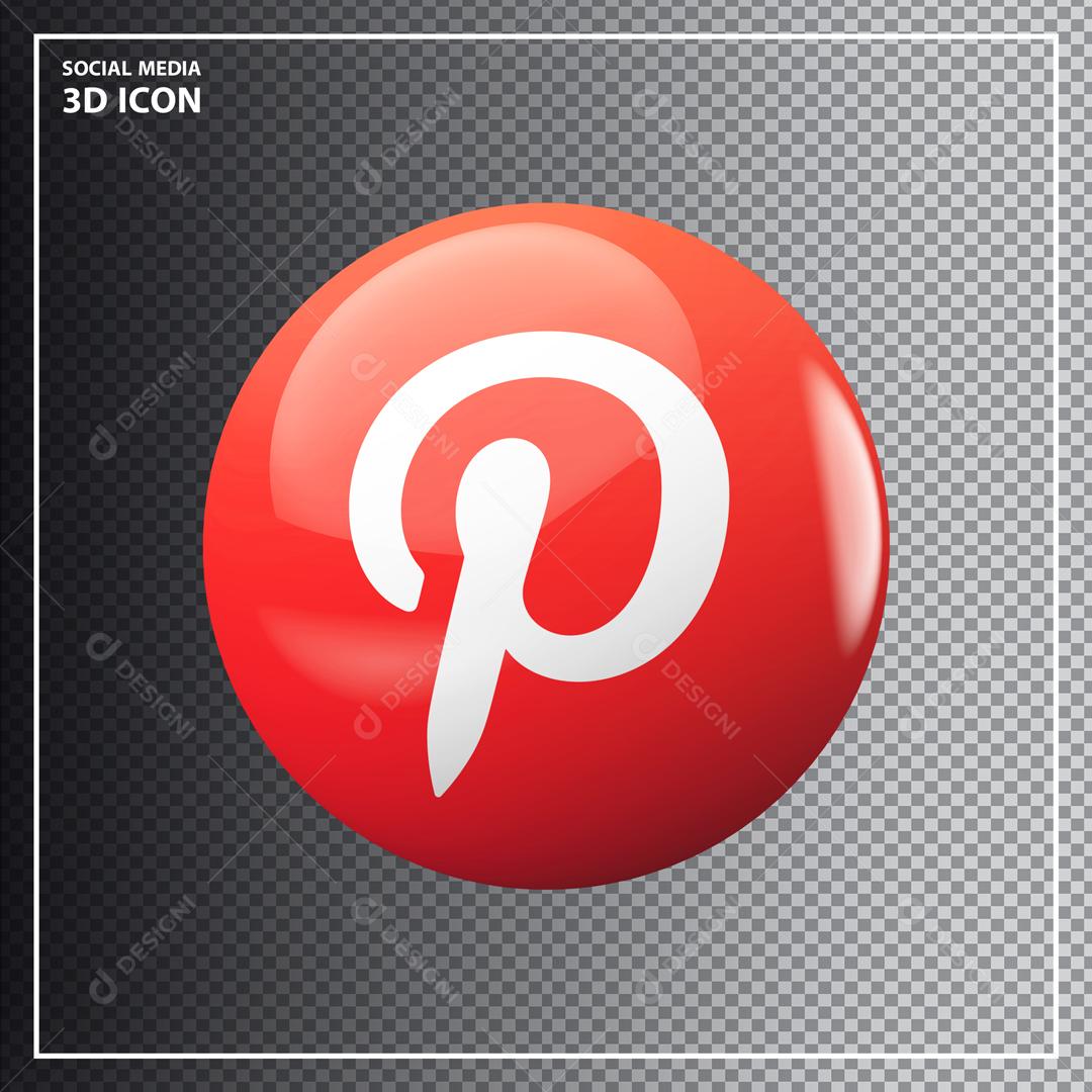 Pinterest Elemento 3D Para Composição PSD