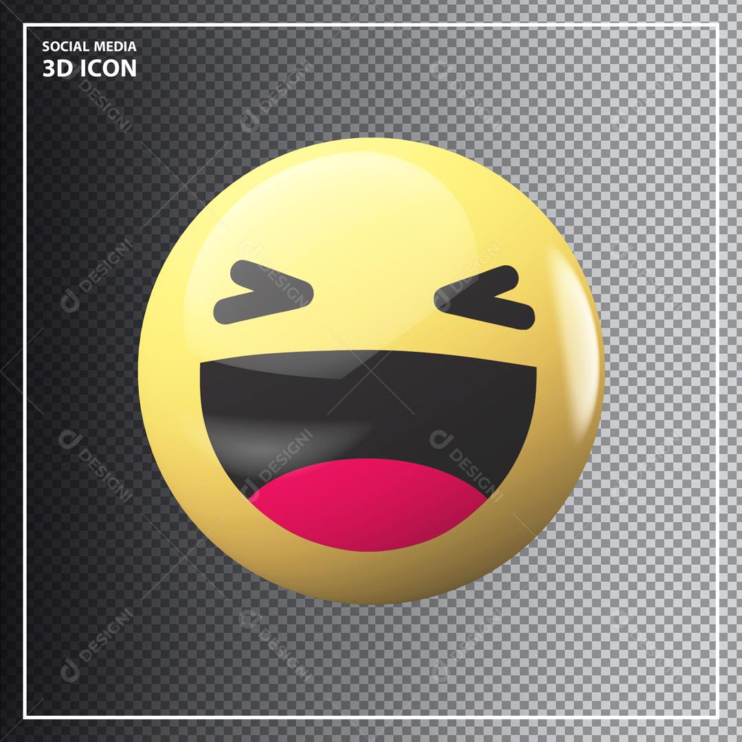 Elemento 3D Emoji Feliz Para Composição PSD