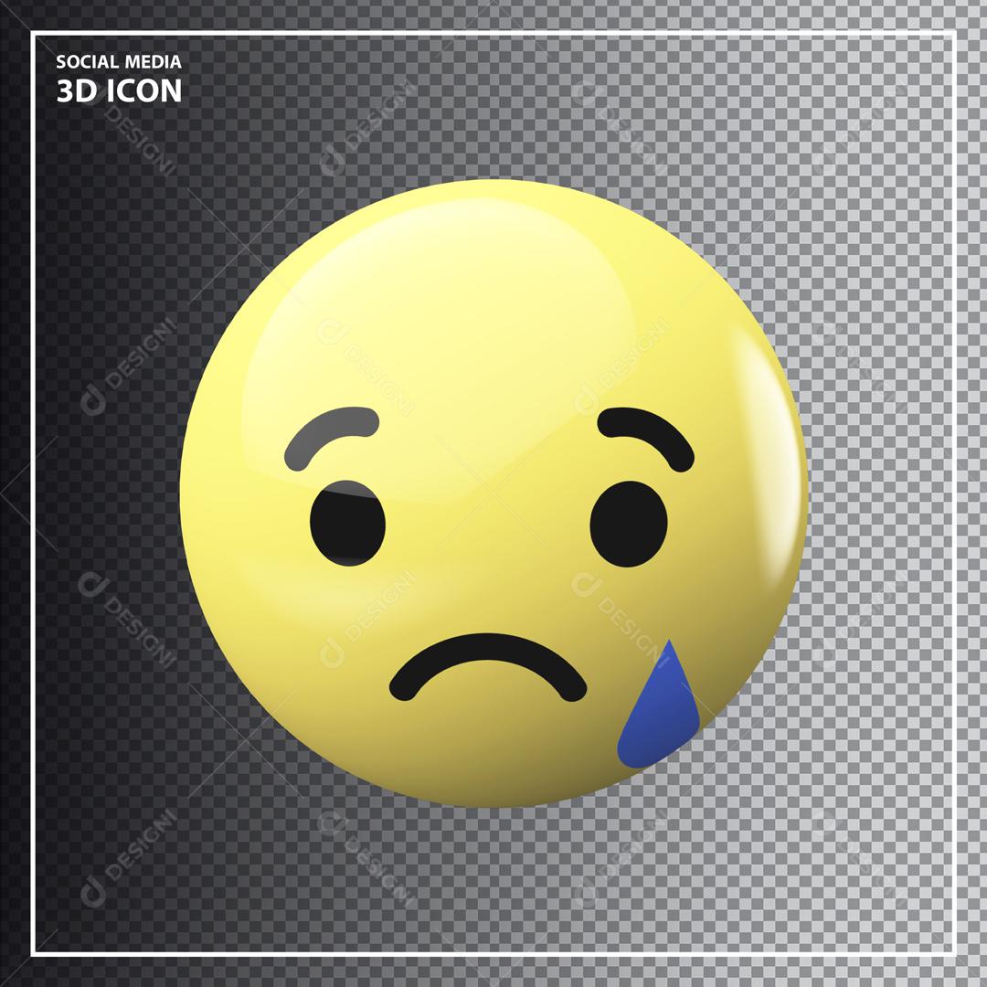 Emoji Triste Elemento 3D Para Composição PSD