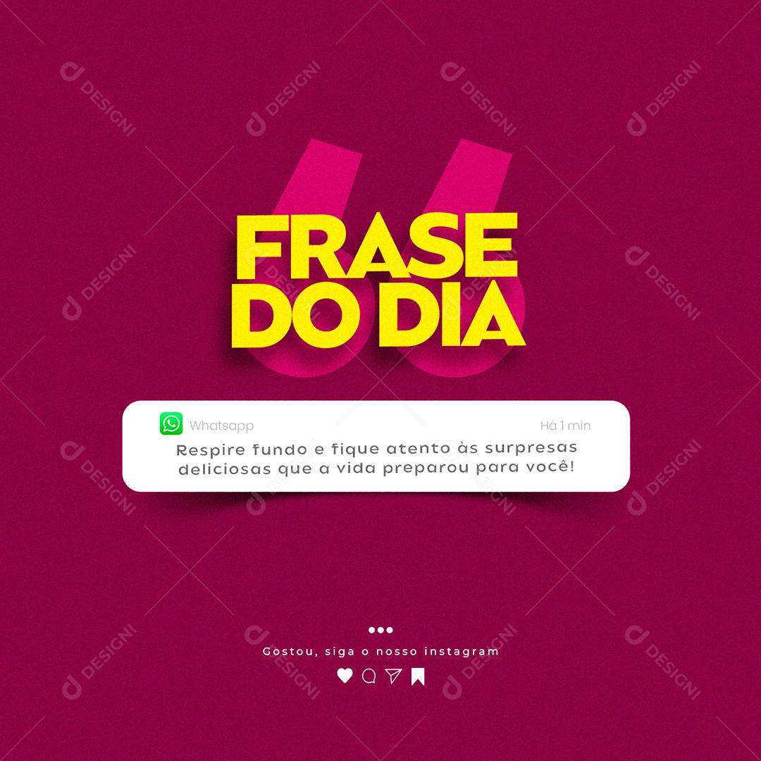 Social Media Respire fundo e fique atento às Surpresas Frase Motivacional PSD Editável