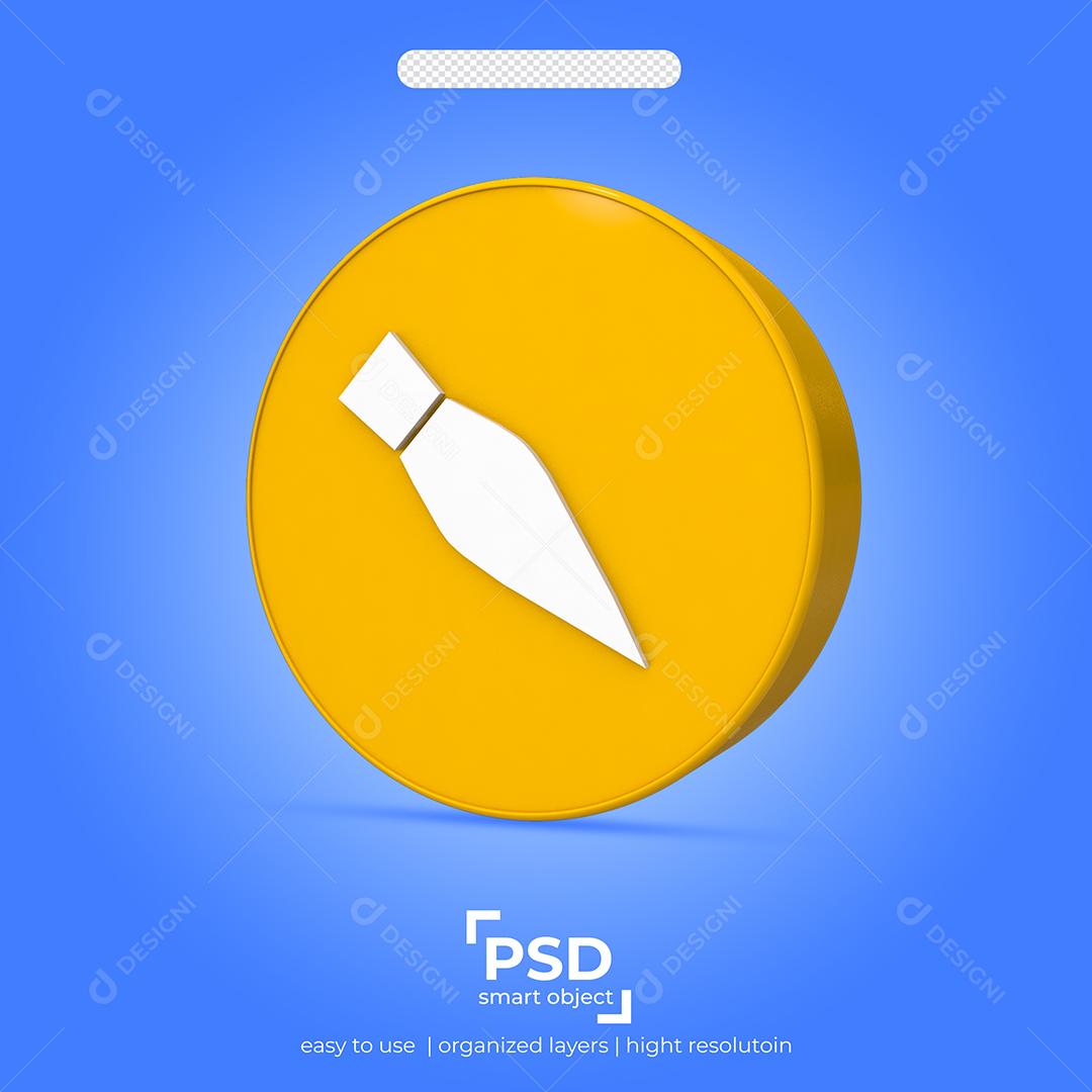 Word Perfect Ícone 3D para Composição PSD
