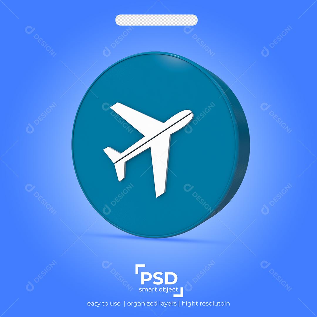 Avião 3D Elemento para composição PSD